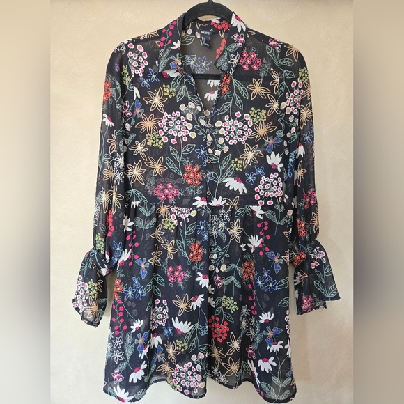 Forever 21 | Floral Semi-Sheer Dress, Size S - Picture 1 of 8